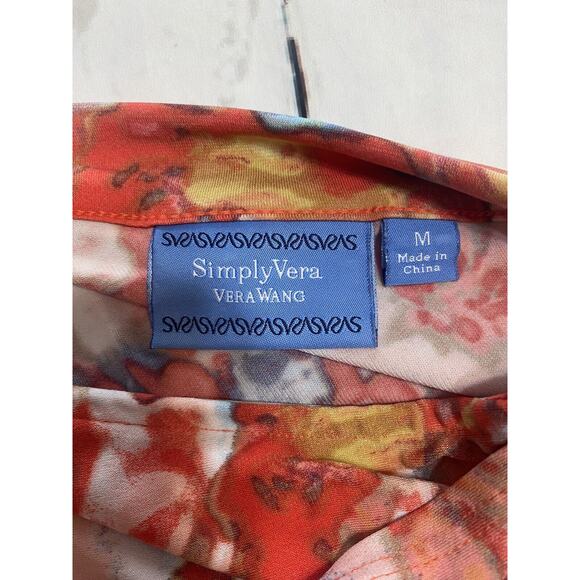 Vera Wang‎ Dress Womens Medium Multi Color V Neck Sleeveless Dress (c) - Picture 6 of 7